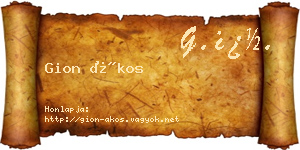 Gion Ákos névjegykártya